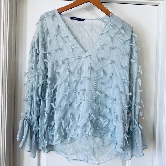 Zara Tops - Zara chiffon ‘eyelash’ detail top